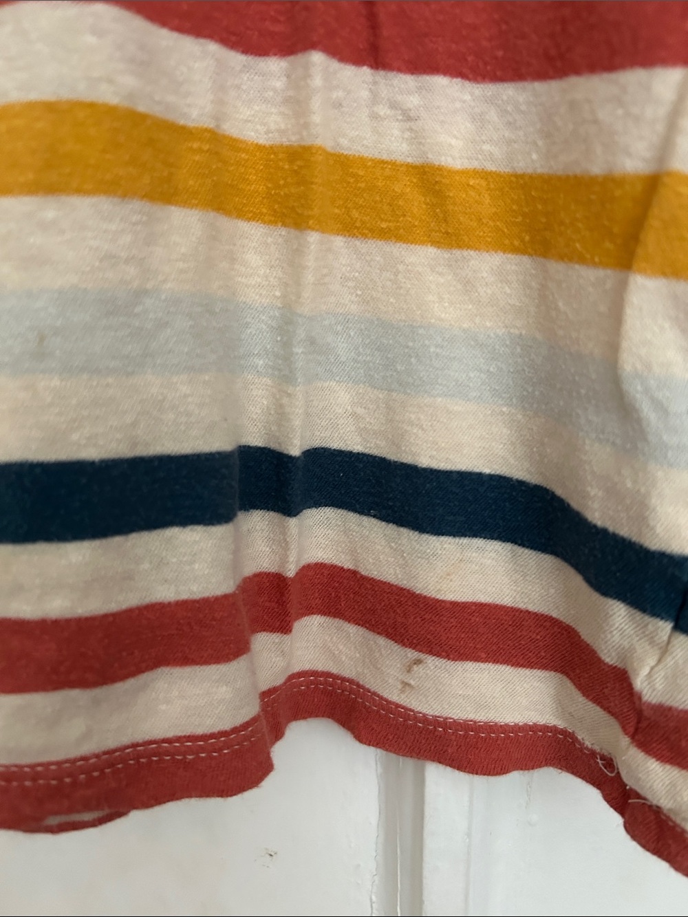 Madewell Striped Crewneck Tee in Cream, Red, Navy & Mustard - Picture 2 of 4